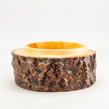 Four 1970:s wooden bowls by Söwe Konst, Sövestad Sweden.
