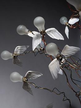 An Ingo Maurer ceiling lamp 'Birds Birds Birds', Germany 1990's.