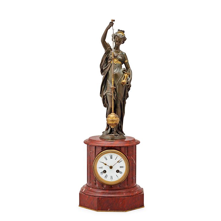 A Farcot & Laurent table clock, France late 19th century.