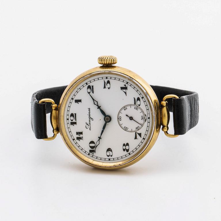 LONGINES 18K gold, "9 Grand Prix", 35 mm, manual, year 1928.