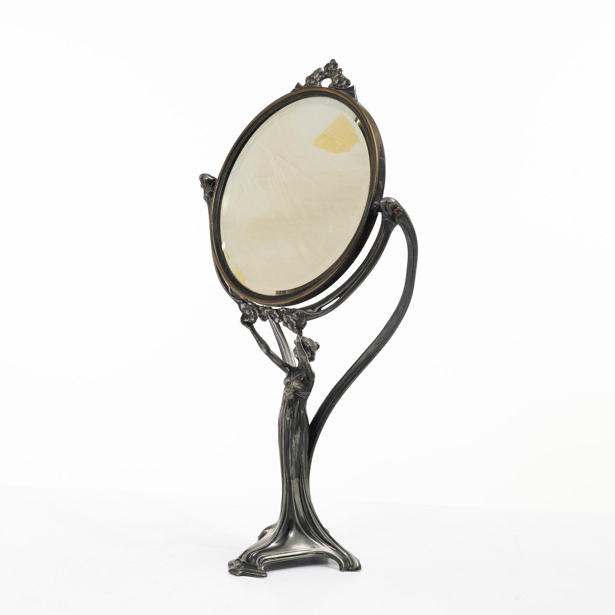 Württembergische Metallwarenfabrik (WMF), an Art Nouveau table mirror, early 20th century.