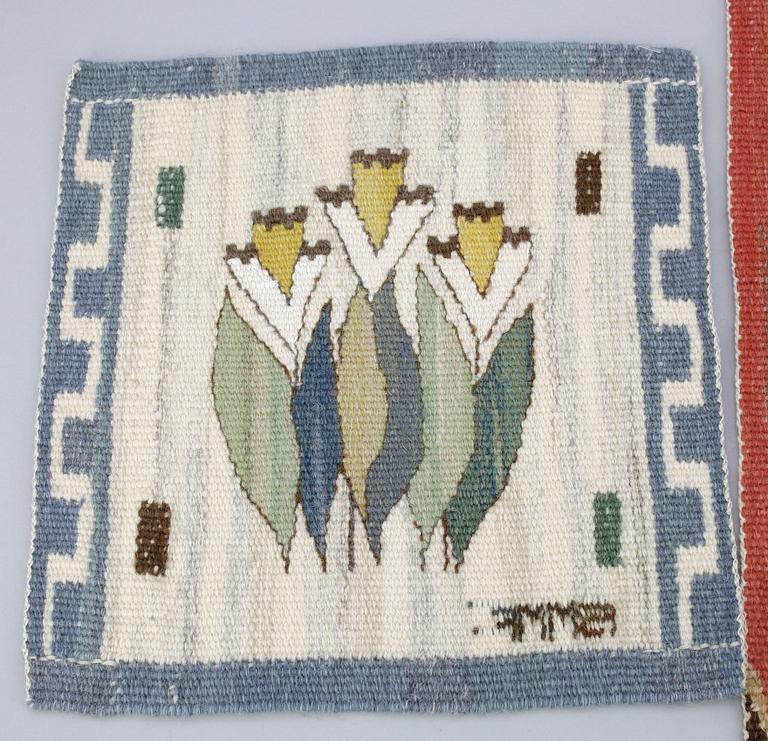 VÄVNADER, 3 st, Märta Måås-Fjetterström. Signerade ABMMF.