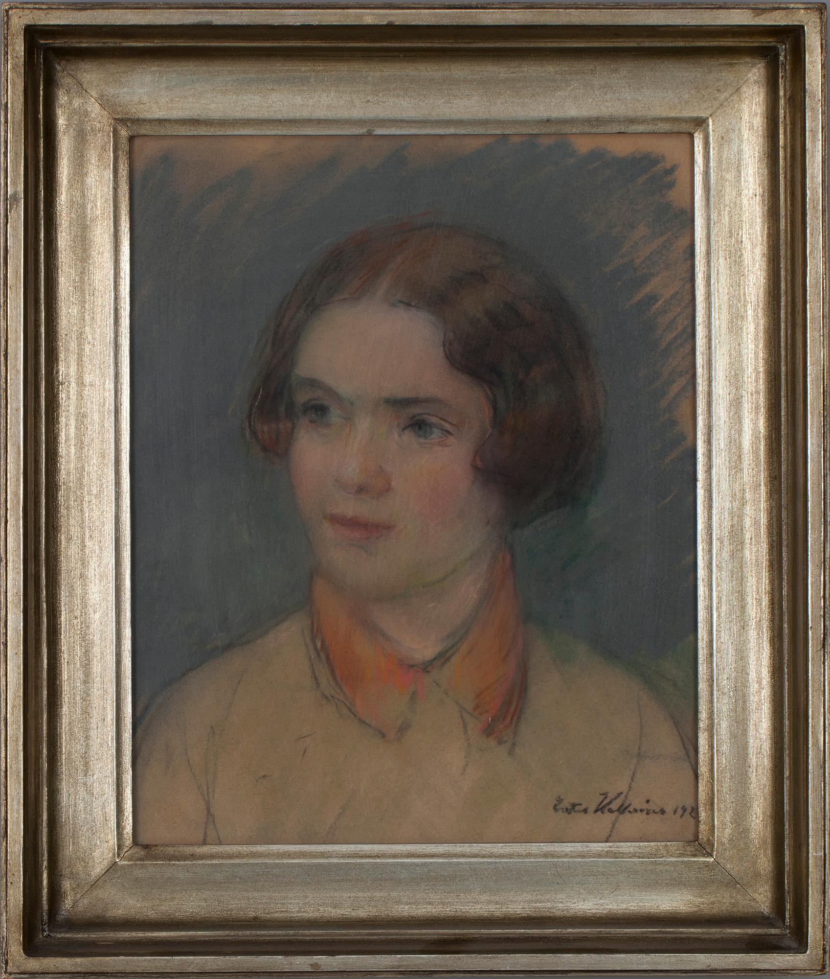 ESTER HELENIUS, pastell, sign o dat 1928.