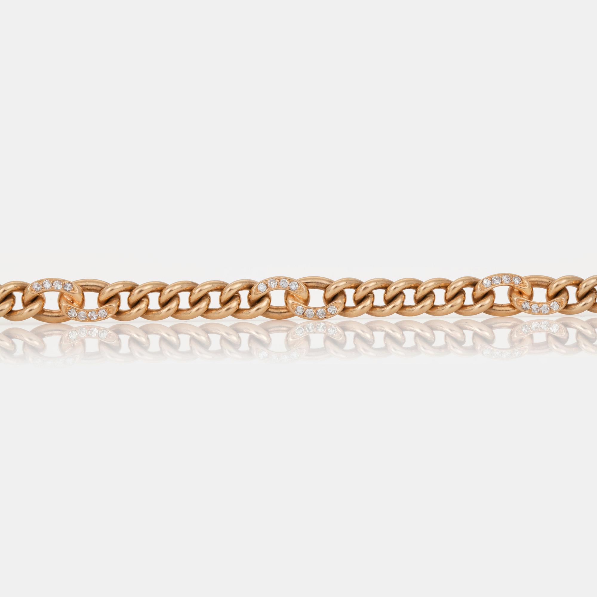 A brilliant-cut diamond bracelet. Total carat weight of diamonds circa 0.67 ct.