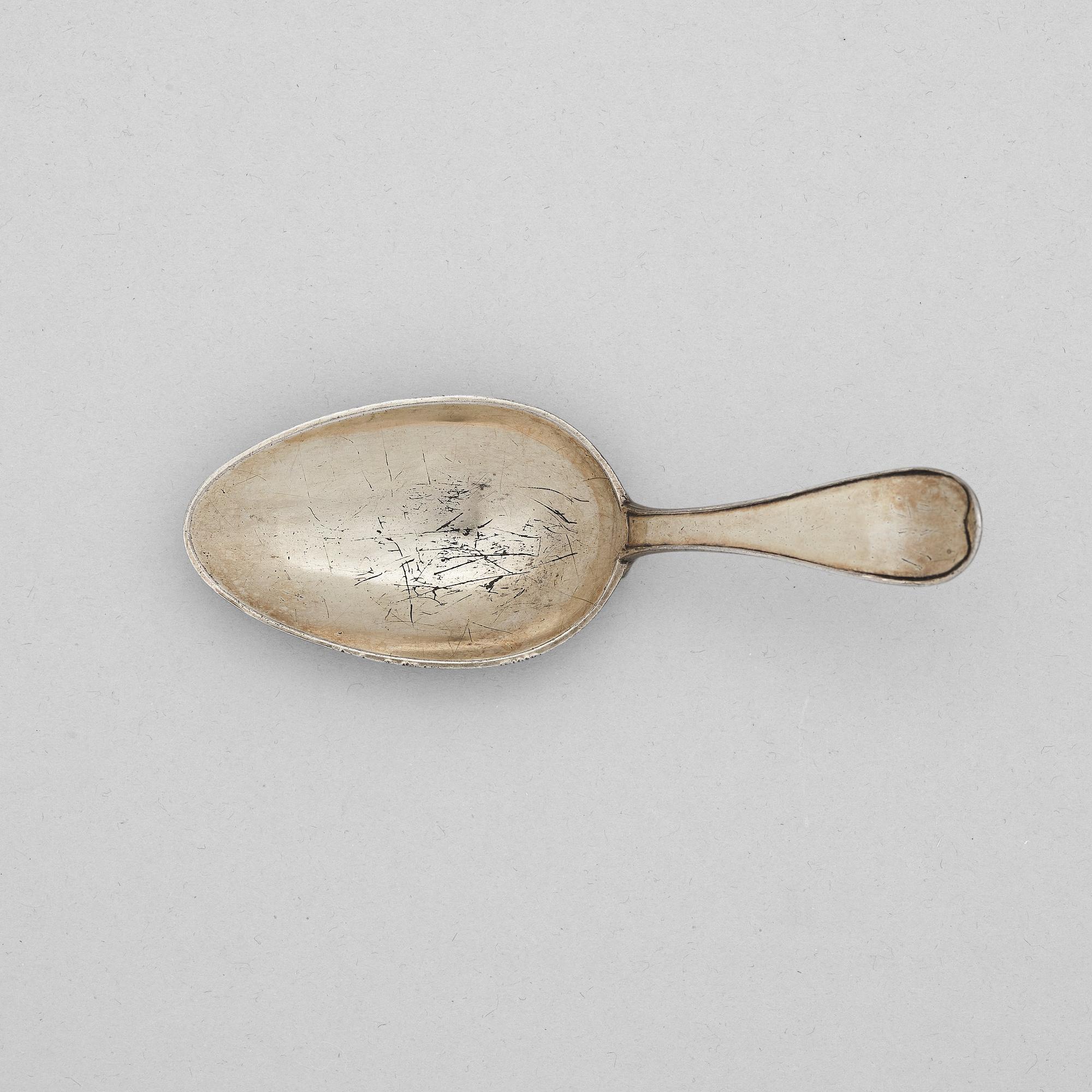 A Swedish early 19th century silver-gilt medicin-spoon, mark of Gustaf Folcker, Stockholm 1816.