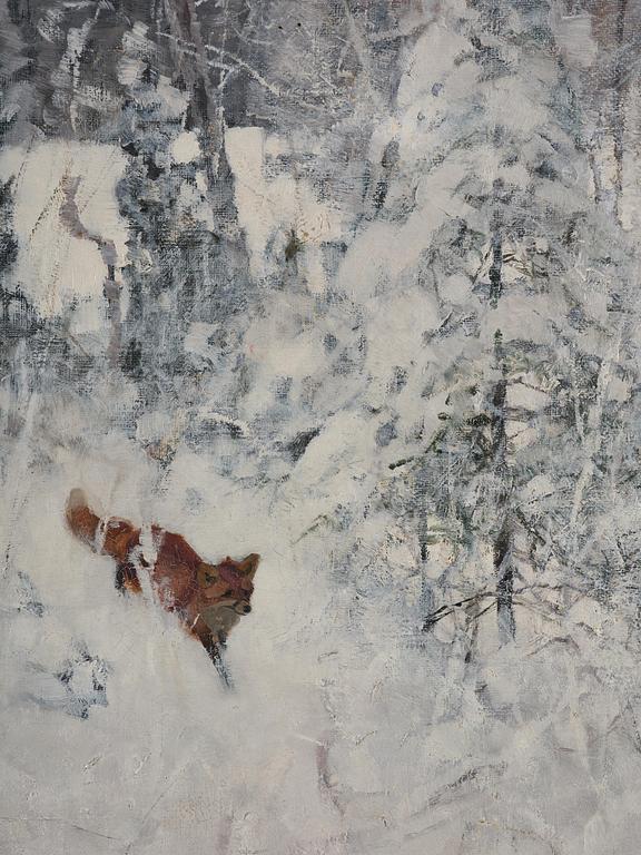 Bruno Liljefors, Fox in a winter landscape.