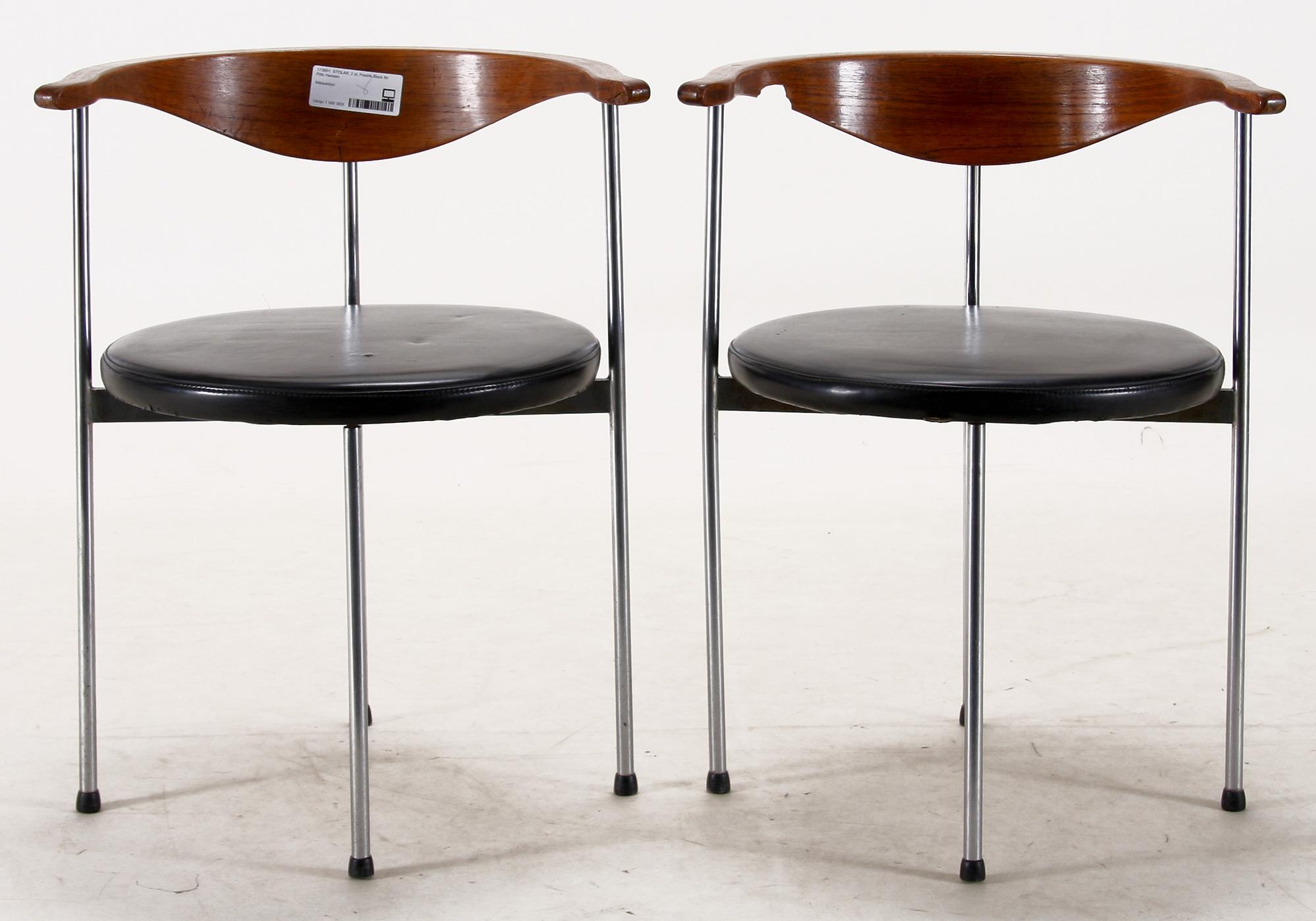 STOLAR, 2 st, Fredrik Sieck för Fritz Hansen. 1960-tal.