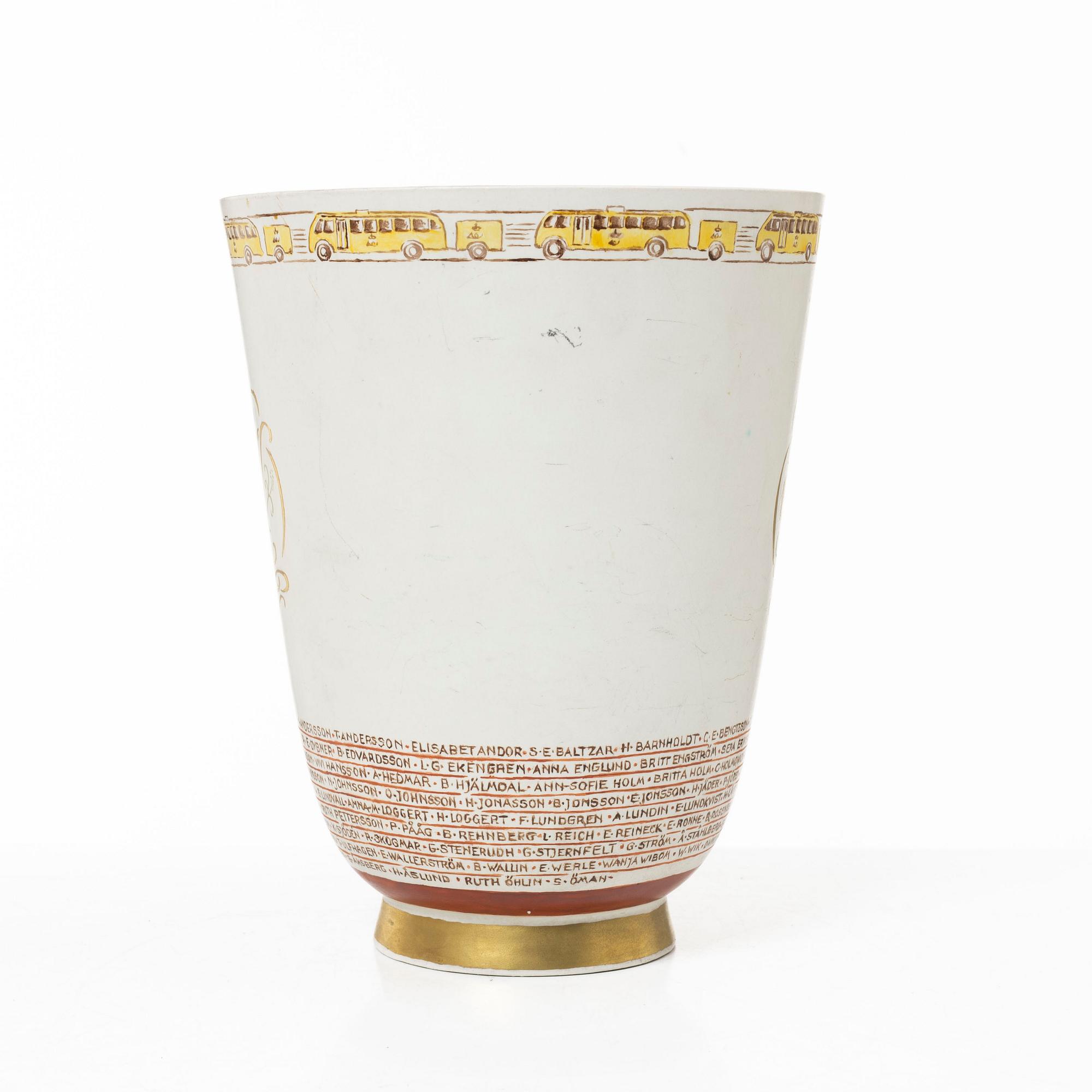 Wilhelm Kåge, vas, stengods, "Carrara", Gustavsberg 1952.