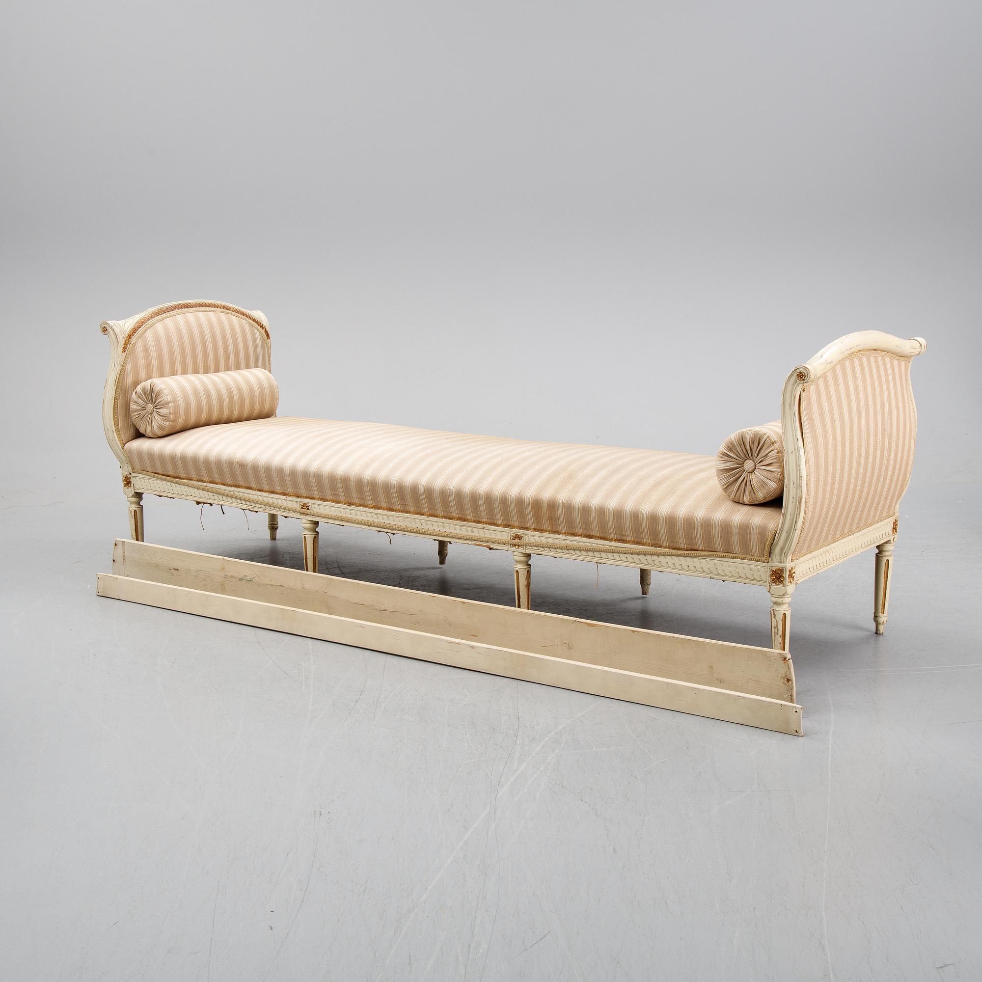 A Gustavian sofa, secondhalf of the 18th Century.