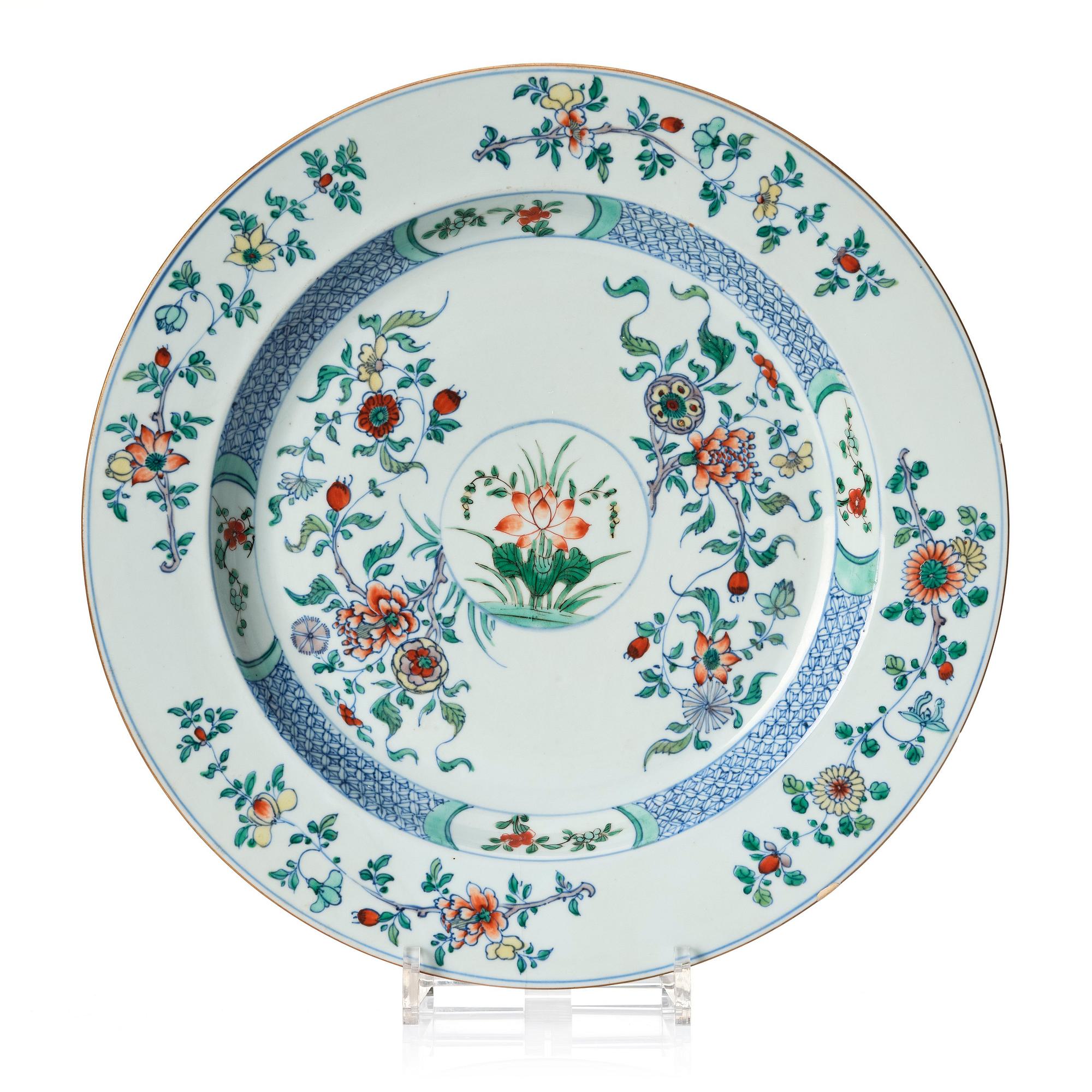 A large doucai dish, Qing dynasty, early 18th century.