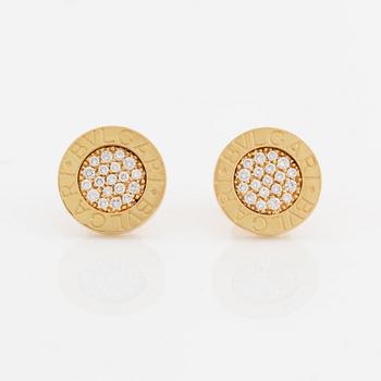 Bulgari,  brilliant cut diamond earrings.