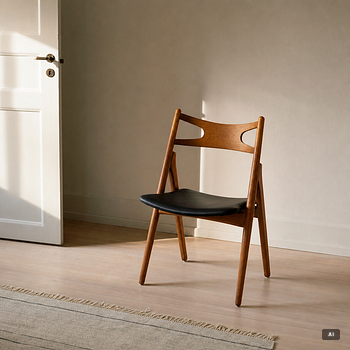 Hans J. Wegner, stolar, 6 st, "Savbukkestolen", Danmark, 1950/60-tal.