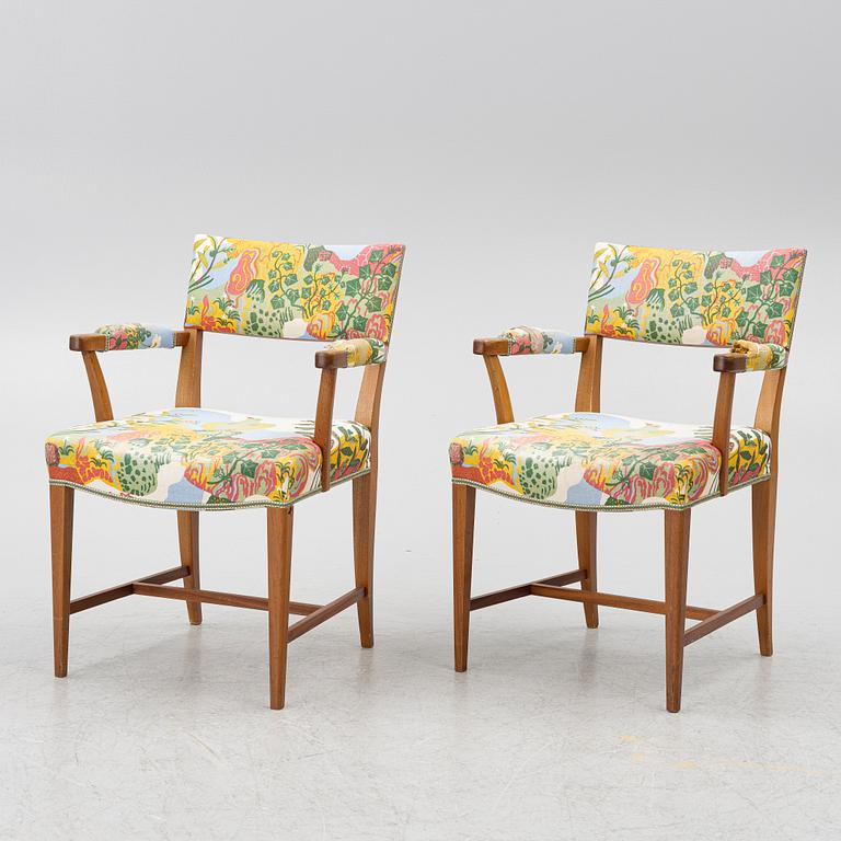 Josef Frank, a pair of model 695 armchairs, Svenskt Tenn.