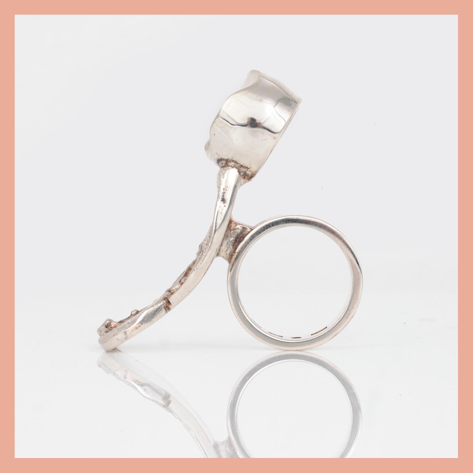 RING, sterling silver, Rolf Karlsson, Grillby, 1992. Total vikt ca 25,27 g.