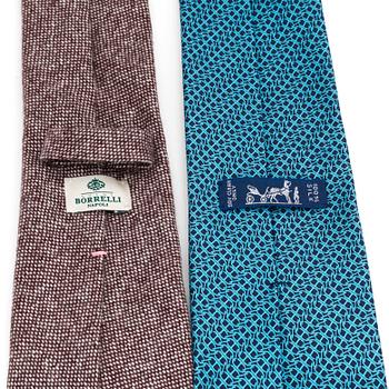 HERMÈS and BORRELLI, two silk and cashmere ties.