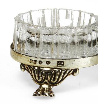 SALTKAR, silver samt glas, empir, 1832.