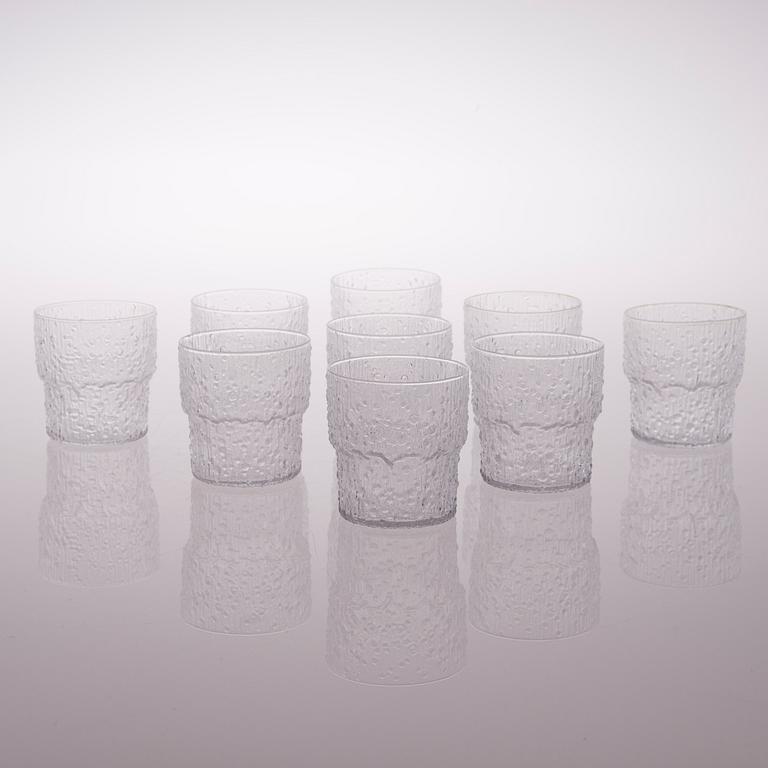 TAPIO WIRKKALA, GLASSERVISDELAR, 20 delar, "Paadar", Iittala, 1970-tal.