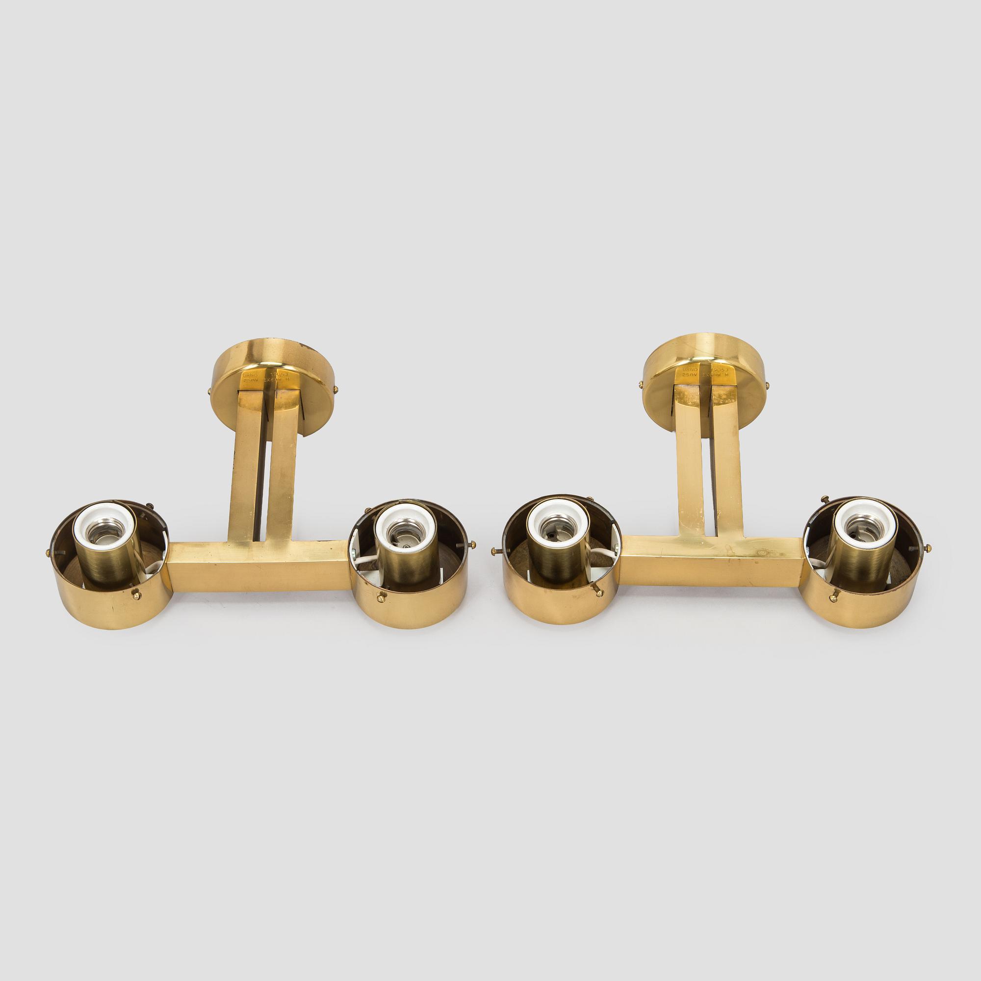 Lisa Johansson-Pape, a pair of mid-20th century model '19053' wall lights, for Orno.