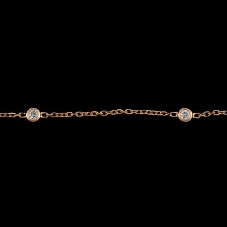 A diamond chain necklace. Total carat weight 0.42 ct.