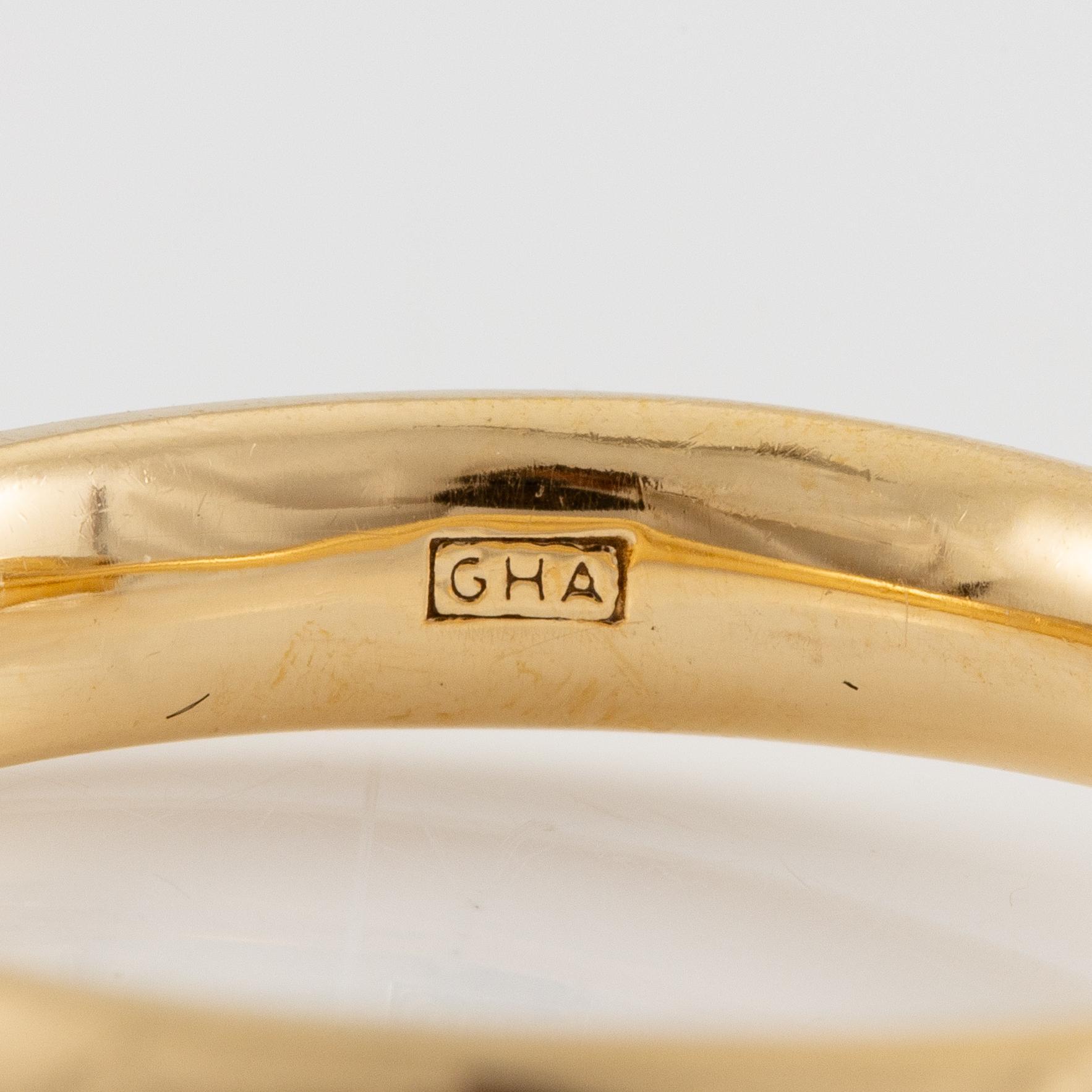 Ring 18K guld med briljantslipad diamant ca 0.97 ct.