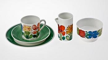 KAFFESERVIS, 22 delar, porslin, "Tahiti", Stig Lindberg, Gustavsberg.