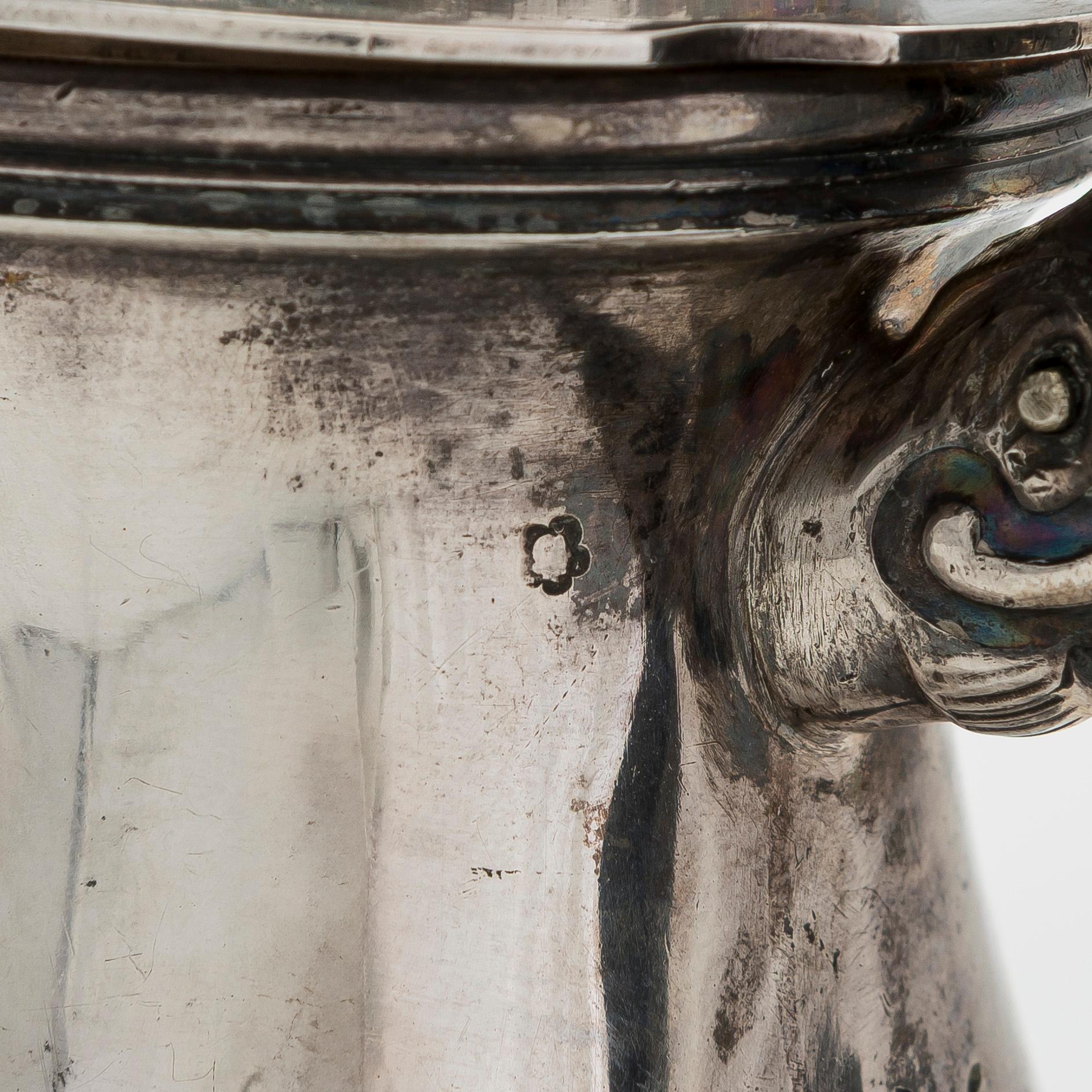 A Viennese silver pot, maker's mark of Josef Carl Klinkosch, Austria 1872-1922.