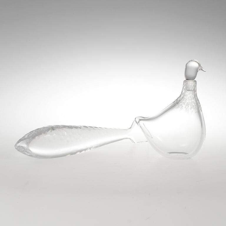 KARAFF samt FIGURIN, glas, Vicke Lindstrand, Kosta.