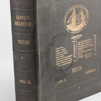 LLOYD'S REGISTER OF SHIPPING LONDON 1925-26- VOL II.