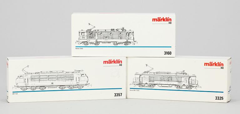 PARTI LOK, 3 st, Märklin H0 3160, 3325 samt 3357, 1900-talets andra hälft.