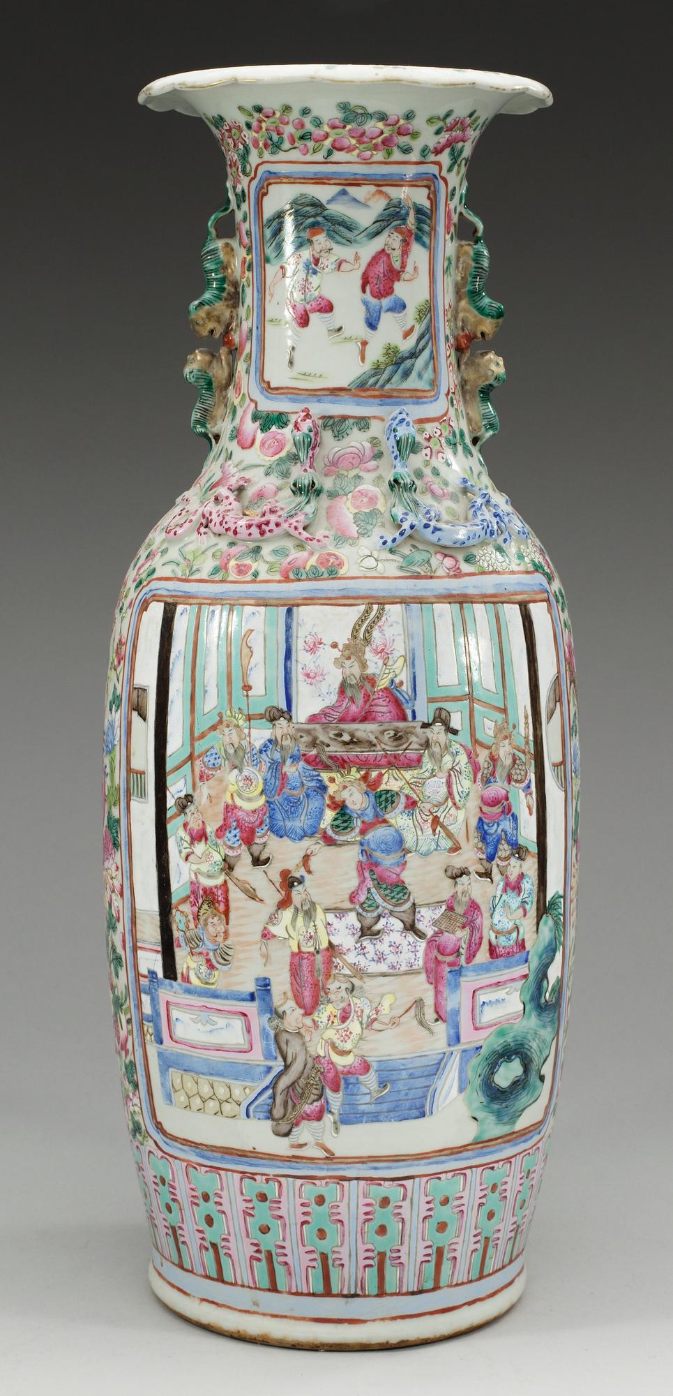 A 19th cent polychrome floor vase, late Qing dynasty.