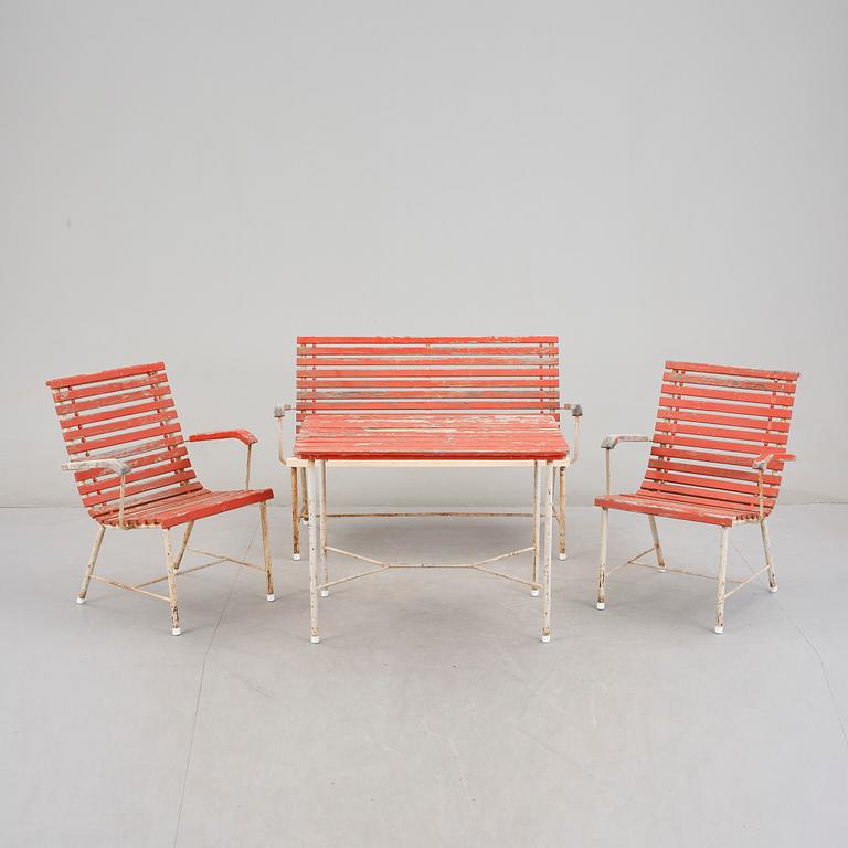 TRÄDGÅRDSGRUPP, 4 delar, 1950-tal.