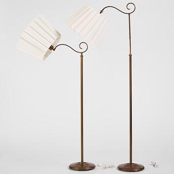 Bertil Brisborg, floor lamps 2 pcs., model "30696", Nordiska Kompaniet, 1940s.