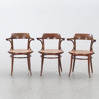 FIVE DREVOUNIA BENTWOOD  CHAIRS MID 20TH CENTURY.