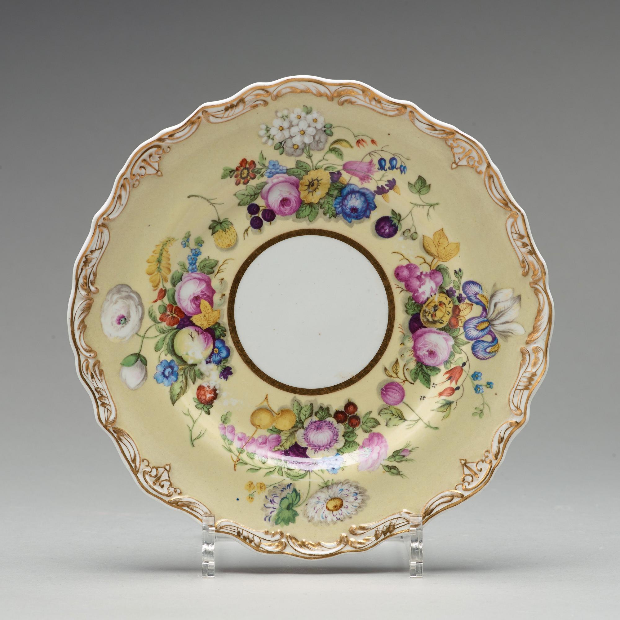 A set of six Russian dessert dishes, Imperial Porcelain manufactory, St Petersburg, Czar Nicholas I (1825-1855).
