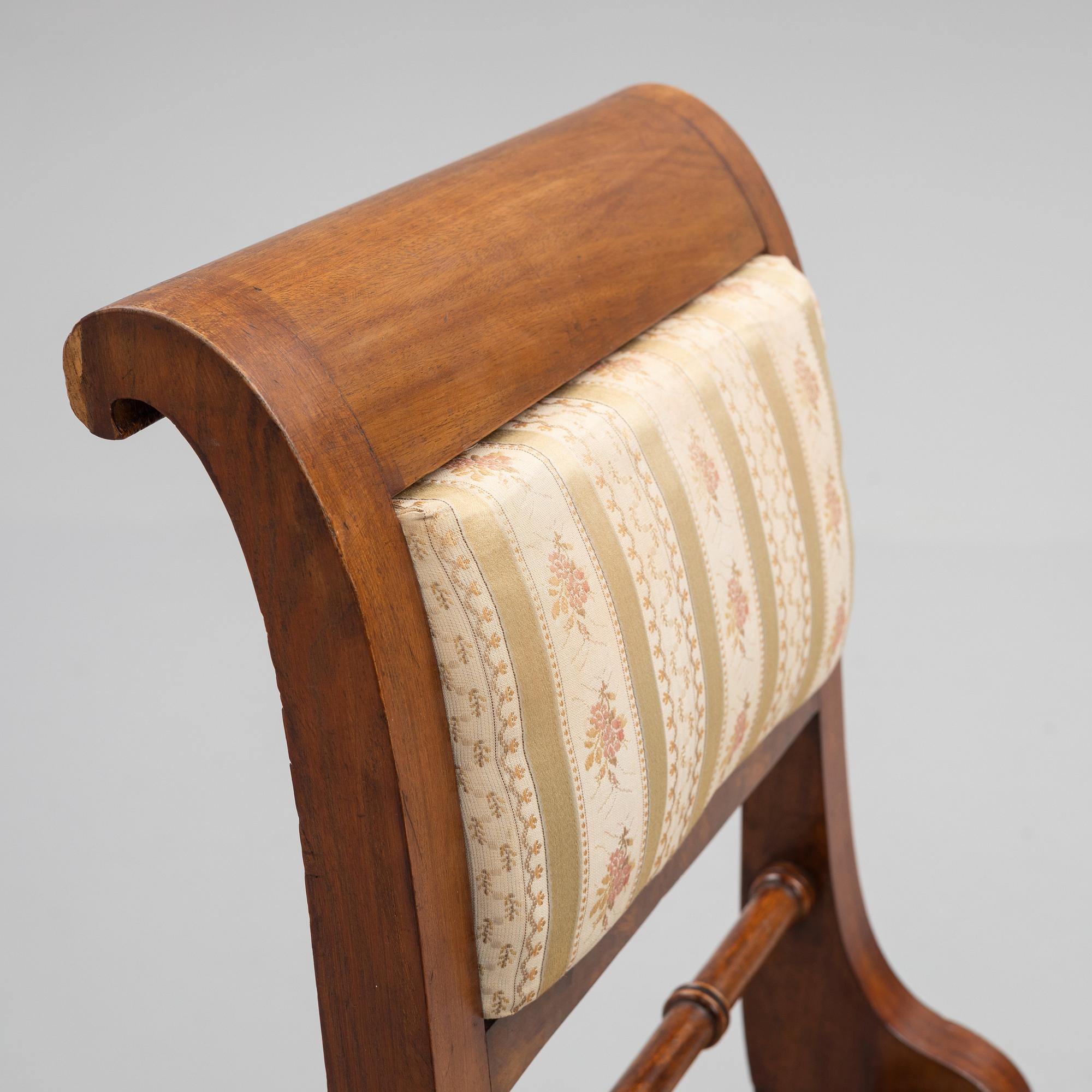 A set of four Swedish Empire chairs, attributed C F Sundvall.