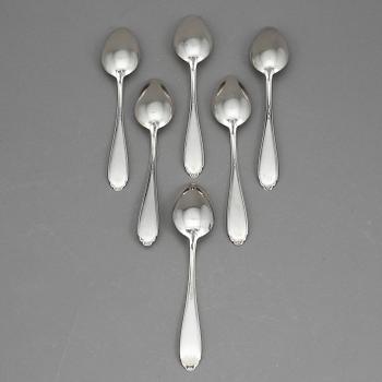 SKEDAR, 6 st, silver, modell "Vasa", GAB, Stockholm 1957-58. Vikt 177 g.