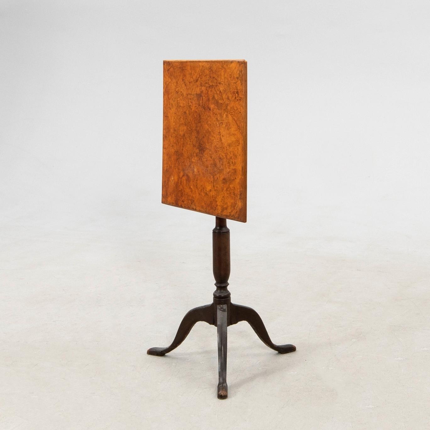 Fällbord, Sverige omkring år 1800.