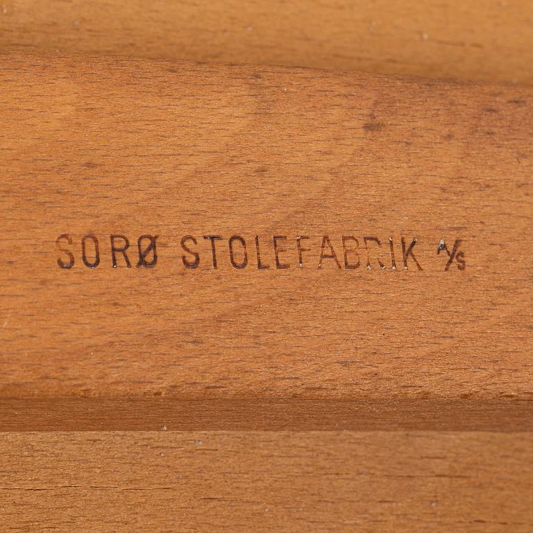 Stolar, 4 st, Sorø Stolefabrik, Danmark, 1900-talets andra hälft.