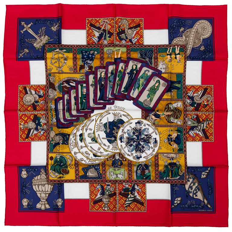 HERMÈS, a silk scarf 'Le Tarot'.