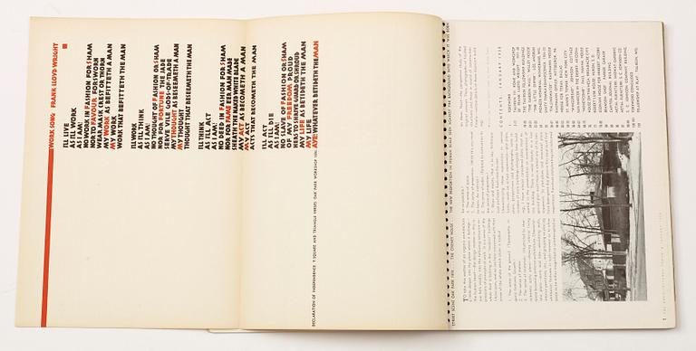 BOK / TIDSKRIFT, "The Architectural Forum, Frank Lloyd Wright", Time Inc. USA, 1938.