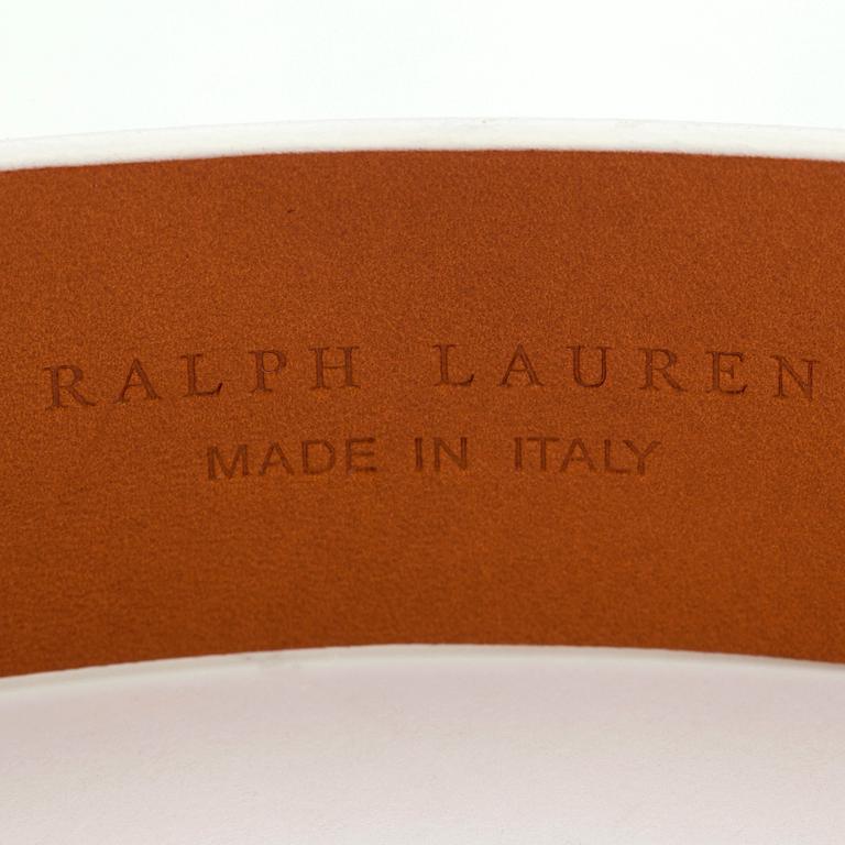 RALPH LAUREN, a white leather belt.