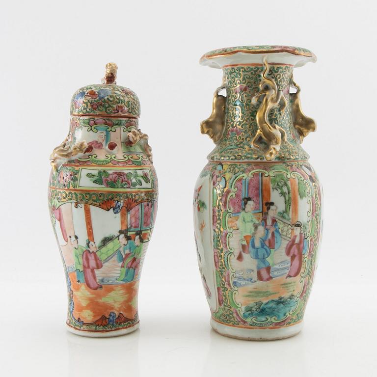 Vase and cover jar, Canton, China 20th century.