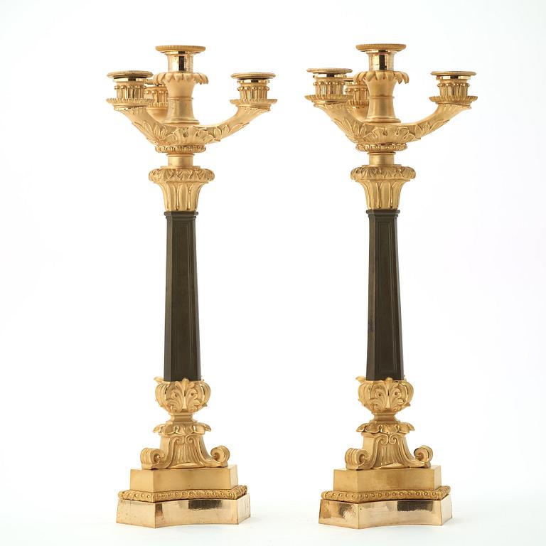 A pair of four-light candelabra, Empire.