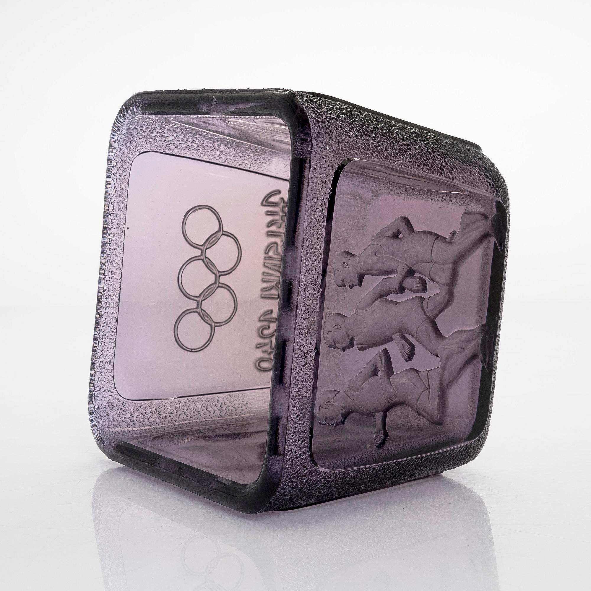 Antti Salmenlinna, malja, "Olympiamalja", Riihimäen Lasi, 1940.