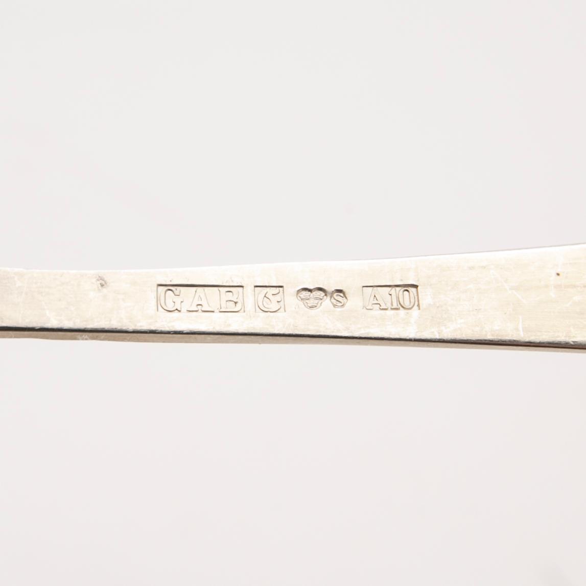 Jacob Ängman, Bestickuppsättning, 48 delar, silver, modell "Rosenholm", GAB, Eskilstuna och Stockholm, 1900-talets andra hälft.