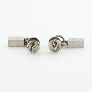 Wiwen Nilsson, earrings, sterling silver, bar model. Lund 1963.