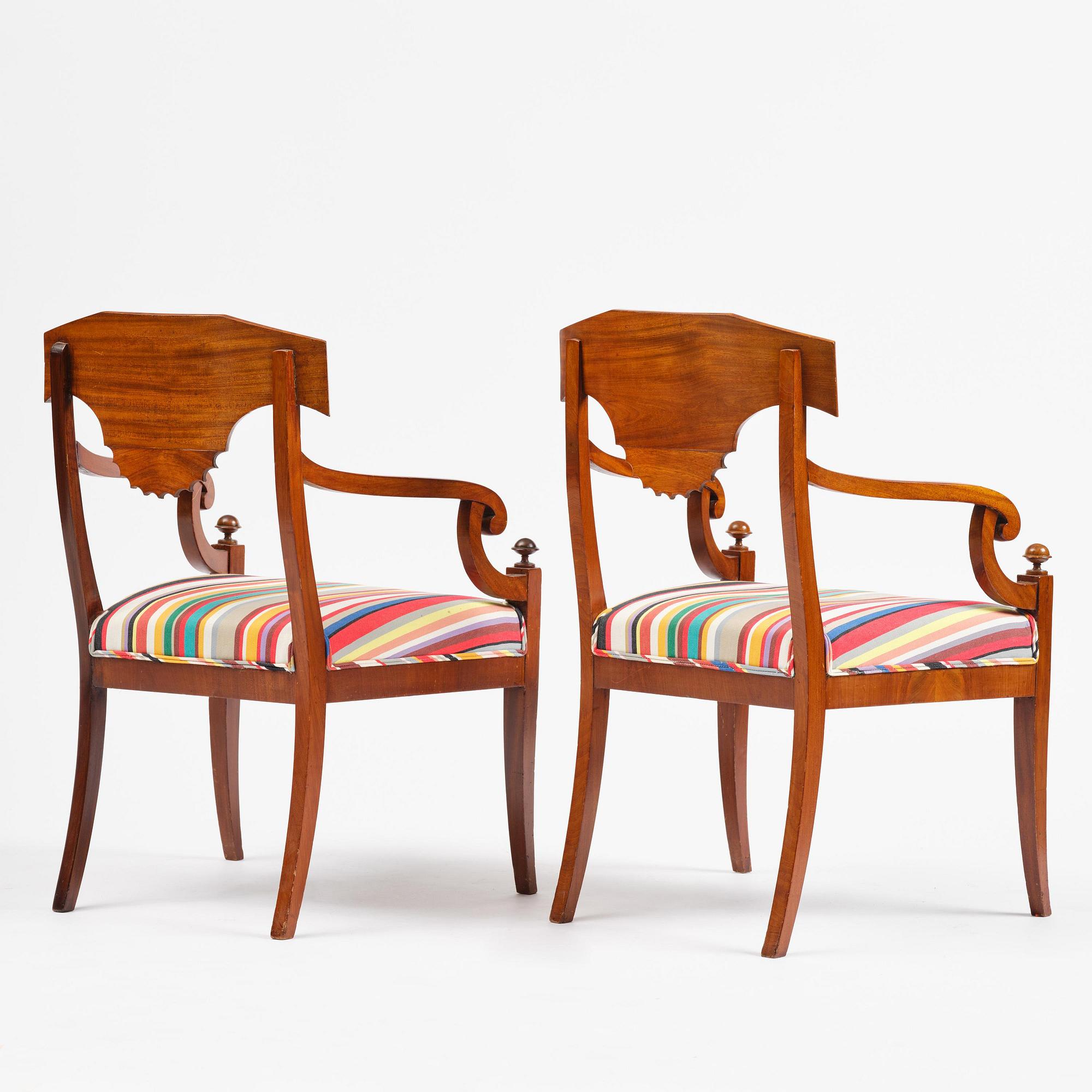 A pair of Swedish Empire armchairs,
