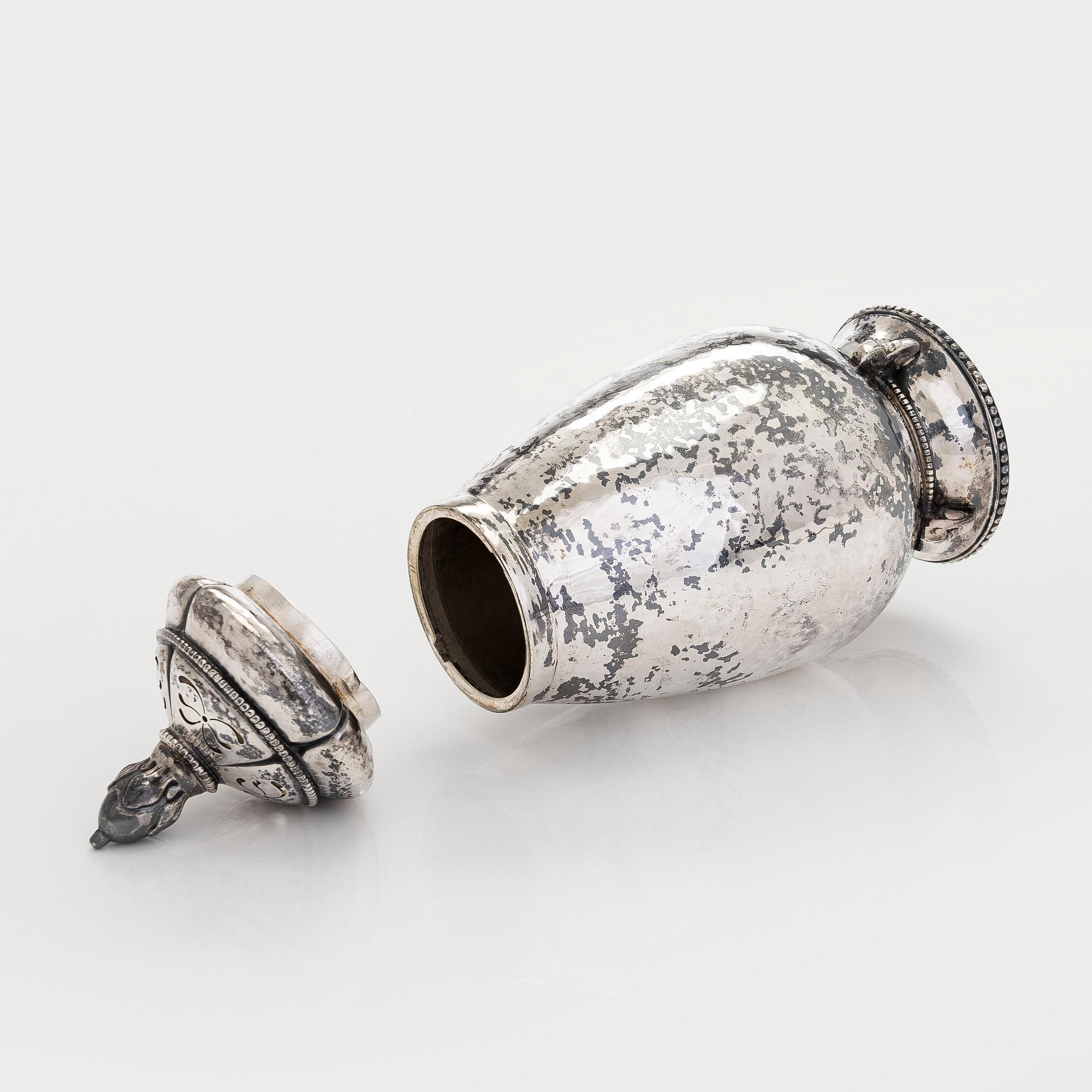 Sockerruska, silver, Thorvald Nielsen Meier, Köpenhamn, Danmark, 1920.
