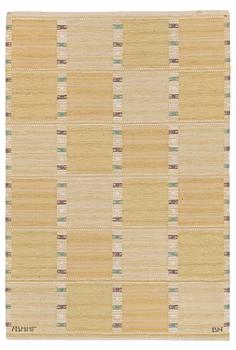 268. Barbro Nilsson, a 'Falurutan, gul' carpet, flat weave, c. 172 x 118 cm signed AB MMF BN.