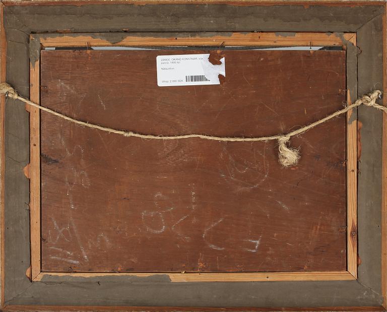 OKÄND KONSTNÄR, olja på pannå, 1800-tal.